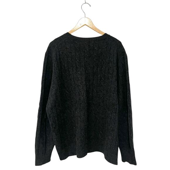 Brooks Brothers Sweater Mens XXL Gray Lambswool Cable Knit Crewneck Pullover - Picture 5 of 7